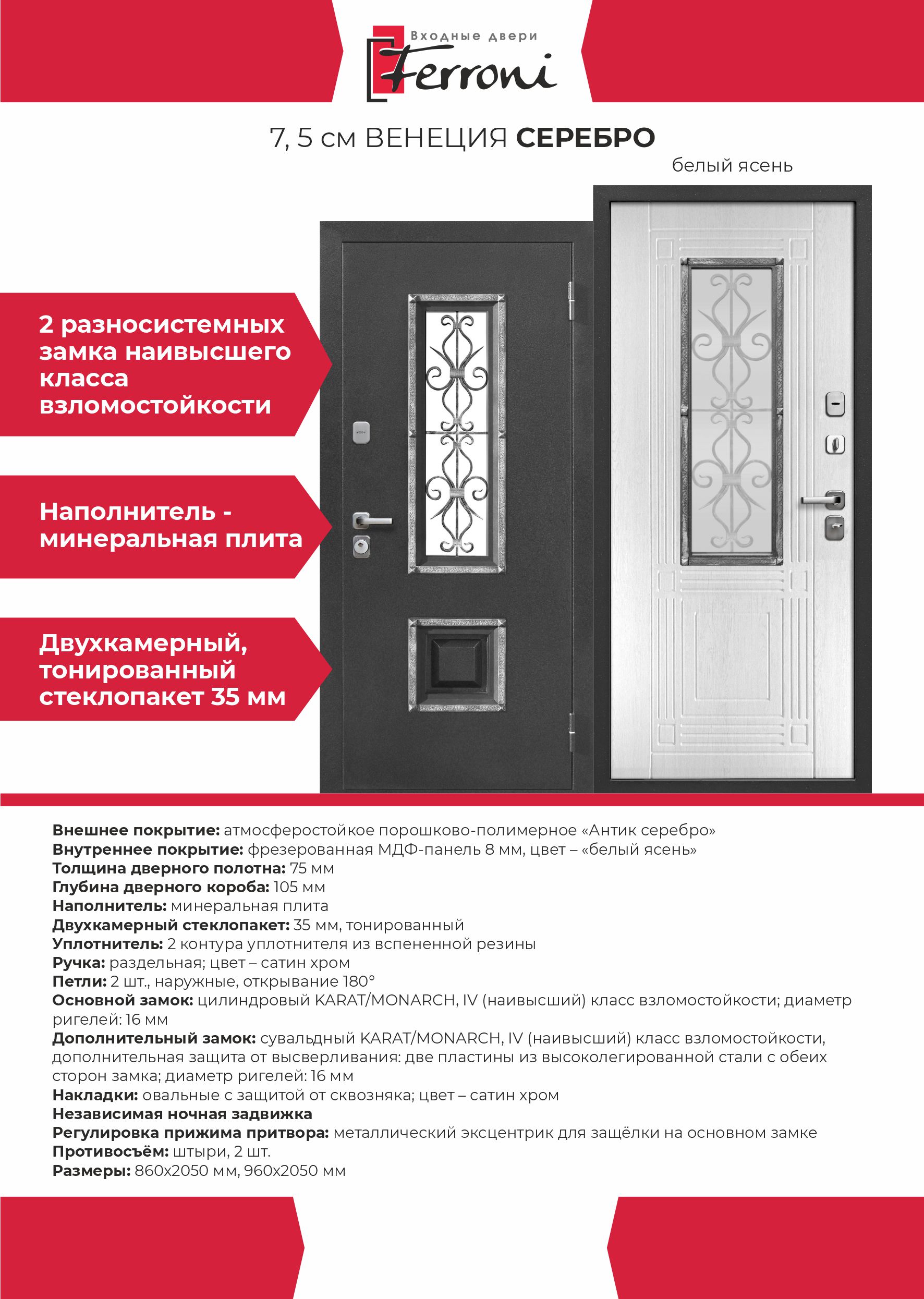 7, 5 см ВЕНЕЦИЯ СЕРЕБРО